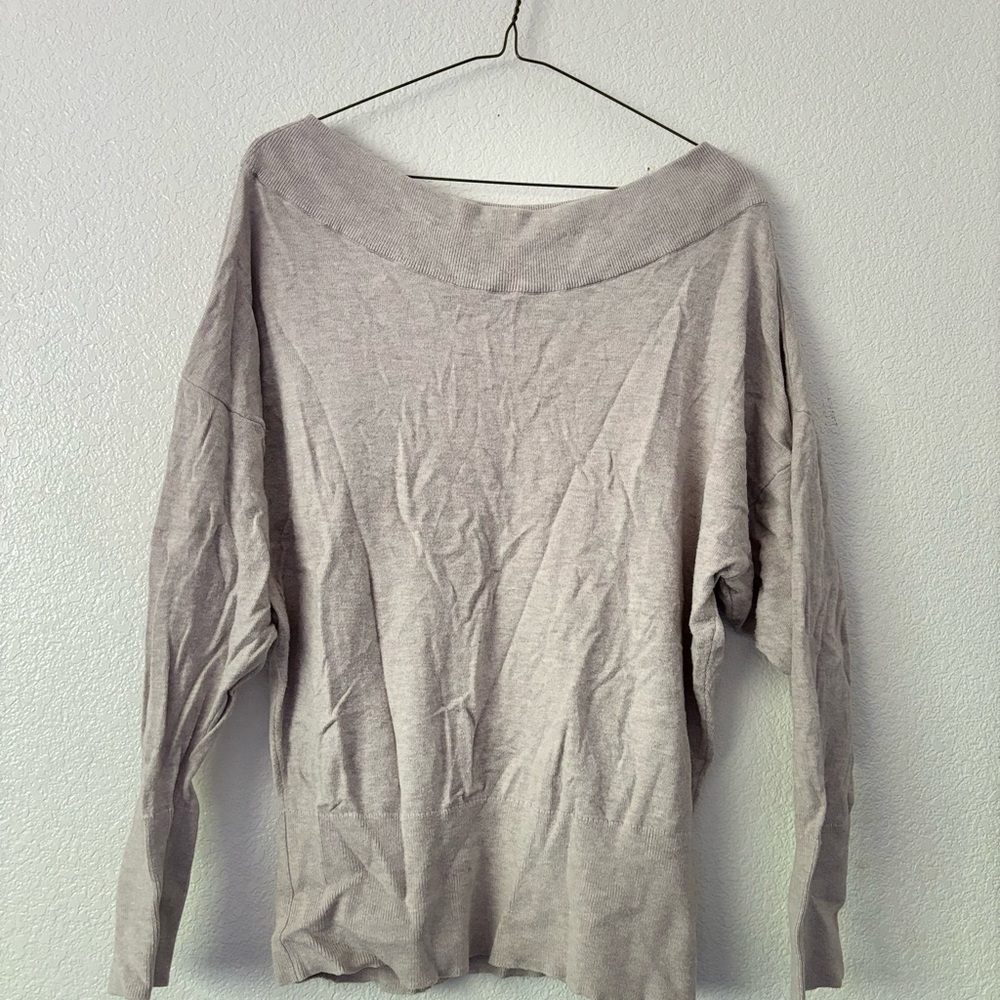 Express Gray Oversized Long Sleeve Sweater